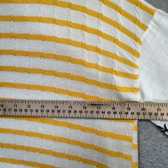 C+D+M Collection Pullover Sweater Womens Size S Embroidered Scalloped 3/4 Sleeve - Picture 7 of 13